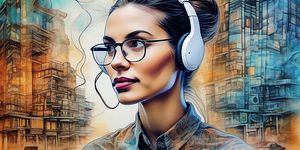 Illustration: KI generiertes Portrait einer Frau mit Headset