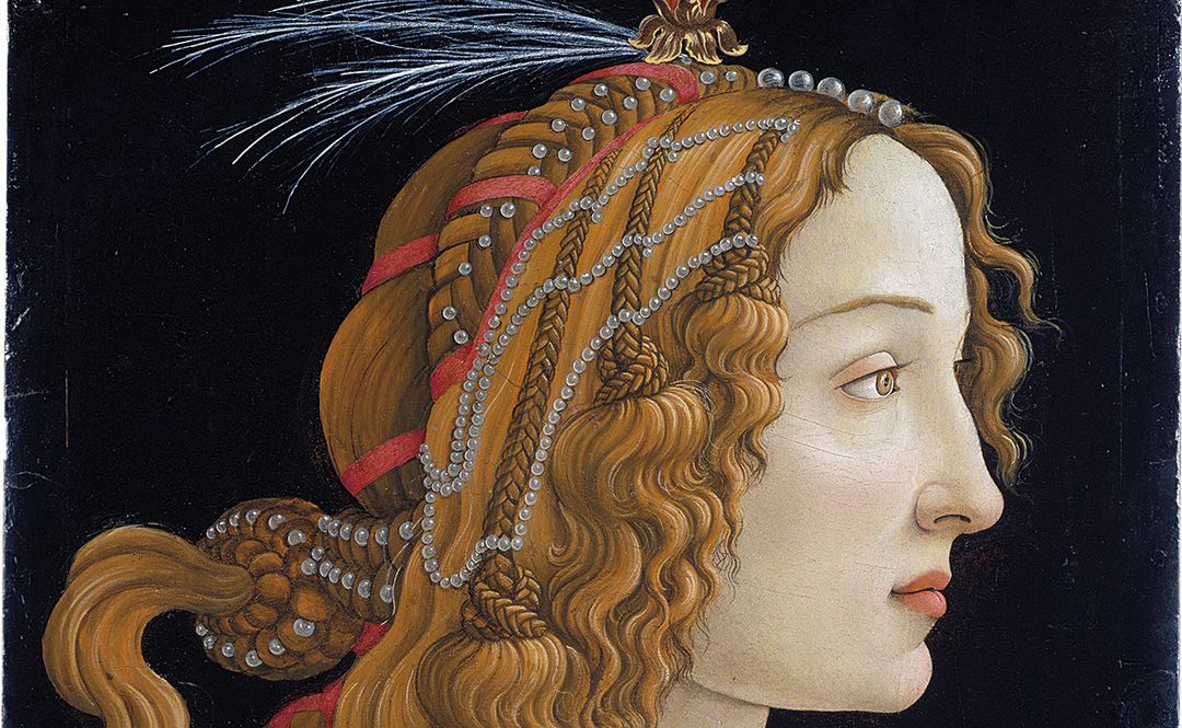 Sandro Botticelli, Webiliches Idealbildnis Simonetta Vespucci als Nymphe, ca. 1480,