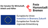 KI-Staging wird mit Mitteln des Europäischen Fonds für regionale Entwicklung (EFRE) sowie des Landes Bremen gefördert.