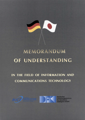 Deckblatt des Memorandum of Understanding (AIST-DFKI)